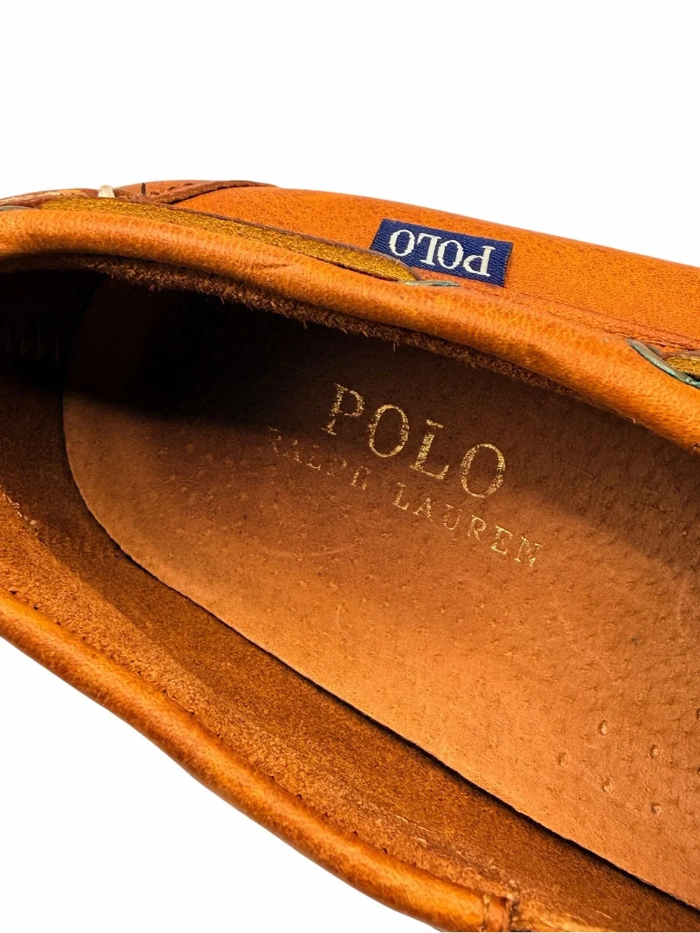Polo Ralph Lauren Bienne Leather Boat Shoes Men’s 10D Brown Moc Lace-Up Casual